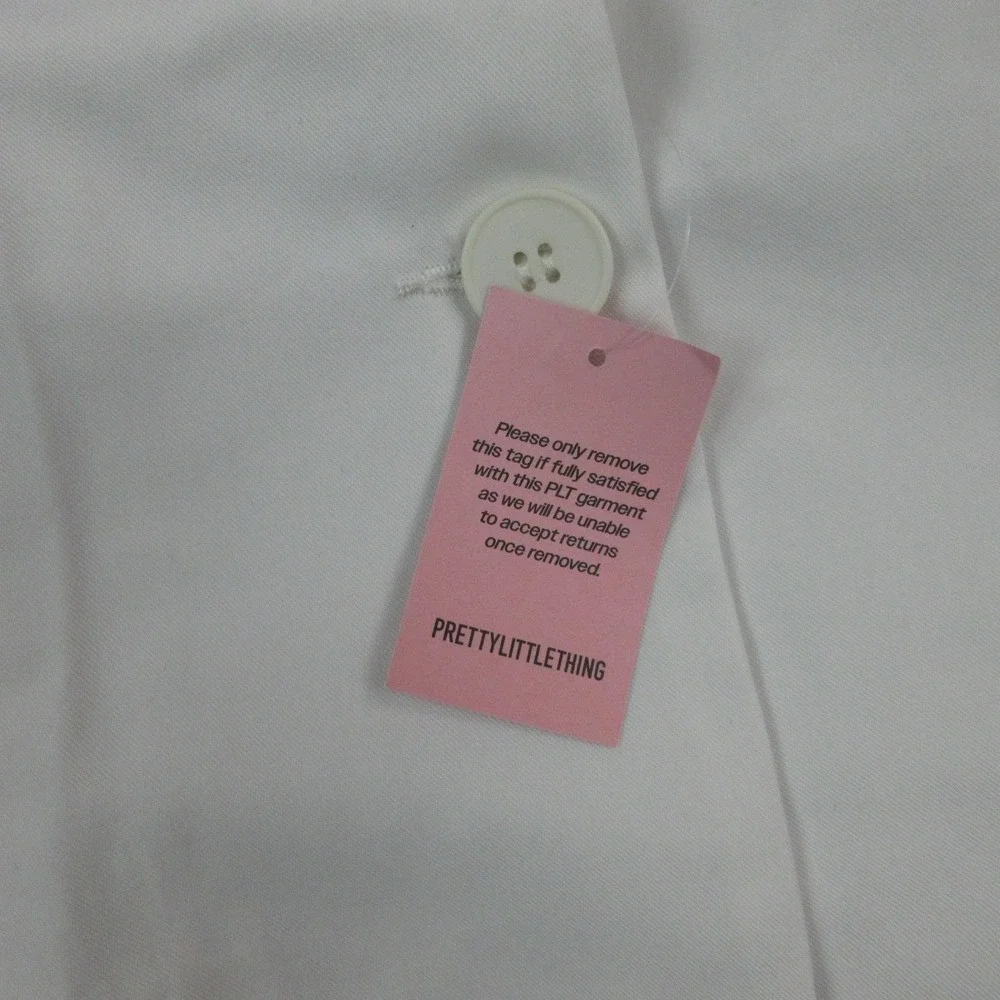 PrettyLittleThing Waistcoat Womens US 8 White Premium Tailored Longline Vest NWT - Picture 12 of 16